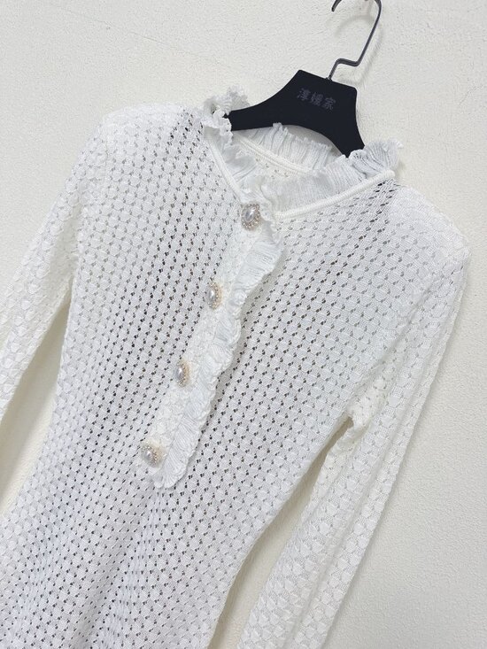 Self-Portrait white knit dress - Picture 10 of 14